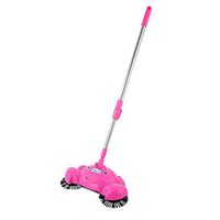 Challyhope Household Broom 360 Rotary Home Use Magic Manual Telescopic Floor Dust Sweeper For Bathroom, Office, Kitchen, House Polishing Cleaning (Pink, 44.1x11.8x7.5")