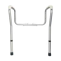 Bathroom Toilet Rails Frame Aluminum Alloy Stand Alone Toilet Safety Grab Rail Adjustable Height Medical Handrail Assist with Capacity 330 lbs Toilet Seat Handrails for Elderly Handicap
