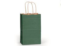 Hunter Green Rose Size Paper Party Gift Bags 5-1/2"x3-1/4"x8-3/8" for Wedding, Baby Shower, Birthday Party Gift Favors Choose Package Amount (100)