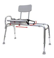Swiveling and Sliding Bathtub Transfer Bench and Shower Chair (Reg) (77662). Swiveling and Sliding system, Multiple Safety Features, Tool-Less Assembly, Height Adjustable and High Weight Capacity.