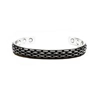 Accents Kingdom Magnetic Copper Therapy Arthritis Relief Golf Cuff Bangle Bracelet, Silver Plated Basket Weave
