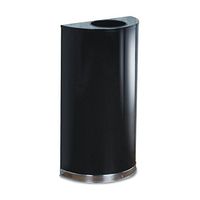 Rubbermaid SO1220B European & Metallic Series Open Top Receptacle Half-Round 12gal Black/Chrome