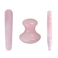 MUOBOFU Rose Quartz Multi-Shape Gua Sha Facial Scraping Massage Tool -Anti Aging Wrinkle,Blood Circulation Skin Care,100% Natural Guasha Massager for Spa,Acupuncture,Therapy (3 Packs)