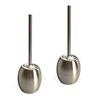 TSL Enterprises LLC Stainless Steel Modern Curved Round Quality Toilet Brush with Holder - Free Standing and Rust Resistant, 2 Pack