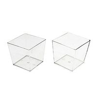 Exquisite Clear Plastic Mini Square Mousse Dessert Cups 40 Ct - 3.6 oz