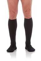 Jomi Compression Socks Men's Collection, 20-30mmHg Cotton 204 (Large, Black)