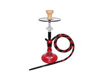 DUD Smoke Series -Habibi Hookah Single Hose Unit 24 inches Tall Modern Hookah with Combo Pack #1 (Red)