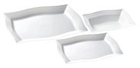 Table To Go ‘I Can’t Believe It’s Plastic’ 200-Piece Plastic Salad Plate Set | Moderno Collection | Heavy Duty Premium Plastic Plates for Wedding, Parties, Camping & More (Ivory)