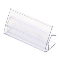 KC Store Fixtures A08312 Ticket Holder Fits 3/4" Shelf, 1-1/4" H x 2-1/2" W, Clear (Pack of 50)