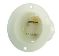 Leviton 7524-C 15 Amp,125 Volt, Flanged Inlet Locking Plug, Industrial Grade