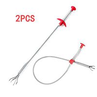 2pcs Sewer Dredging Tool,Multifunctional Cleaning Claw,Used for Cleaning Bathrooms, Kitchen Sink,Toilet and More, 18 Inch Bendable Drain Clog Water Sink Cleaning Hook