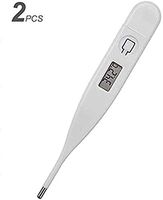 Small Digital Thermometer, Oral, Rectal, Underarm Thermometer, Home Electronic Thermometer with LCD Display for Babies, Kids and Adults - 2 PCS