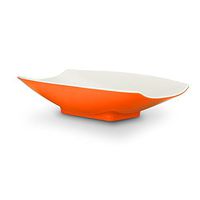 Bon Chef 53703-2ToneOrange Melamine Curves Bowl, Orange Outside/White Inside
