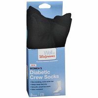 Walgreens Diabetic Crew Socks for Women, Black, 6-10, 1 pr by Walgreens