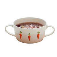 BBSEQ Binaural Bowl, Cereal Western Dessert Fruit Salad Bowl Soup Porridge Bowl, Dishwasher Safe Home Rice Bowl (Color : B)