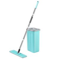 RollingBronze Flat Rotary Mop with Bucket Suit Hand-Free Wringing Floor Cleaning Mop Save Time Energy