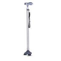 HXZXH Canes for Men and Women Fashionable Walking Cane Stick with Three Prongs Tips Self Standing Heavy Duty Adjustable Light Weight Hand Crutch with Lights and T Handle Aluminum (Silver)