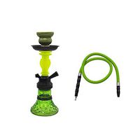 Hookah Set, Arab Hookah Glass Pot Detachable Portable Hookah Glass Transparent Shisha Hookah Set Hookah Hose Hookah Easy to Carry Cleaning,Green