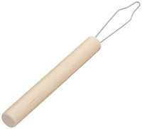 Sammons Preston Button Hook with Wooden Handle, Independent Dressing Aid for Hooking, Wood Buttoning Device for Getting Dressed, Dress Stick for Arthritis, Elderly, Limited Hand Mobility