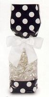 Black with White Polka Dots Tall Cellophane Goodie Bag (3in. W x 10 3/4in. H x 1 7/8in. Deep) - Pack of 10