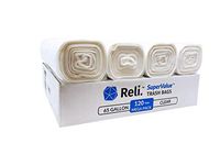 Reli. SuperValue 65 Gallon Trash Bags (120 Count, Bulk) Clear 65 Gallon Garbage Bags (60 Gallon - 64 Gallon - 65 Gallon Capacity), Clear