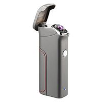 Kivors Dual Arc Lighter USB Rechargeable Windproof Electrical Plasma X Beam Arc Lighter with 800 mAh Super Volume Replaceable Battery (Grey)
