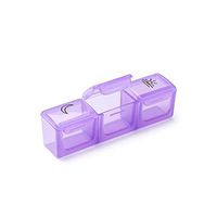 ONE PIX Pill Organizer 3 Times a Day, Small Pill Case (Morning Noon Evening), Daily Pill Box for Vitamin/Fish Oil/Supplements - Purple