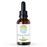 Mullein Flower B60 Alcohol-Free Herbal Extract Tincture, Super-Concentrated Organic Mullein (Verbascum Densiflorum) Dried Flower (2 fl oz)