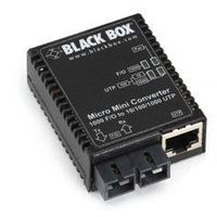 Black Box Micro Mini Media Converter, 10-/100-/1000-Mbps Copper to 1000-Mbps Duplex Fiber