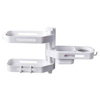 Hair Dryer Storage Rack Family Bedroom Bathroom ABS Plastic Bathroom Free Punching Wall Hanging Storage Rack (Color : Black)