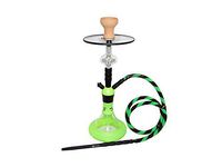 DUD Smoke Series -Habibi Hookah Single Hose Unit 24 inches Tall Modern Hookah with Combo Pack #1 (Green)