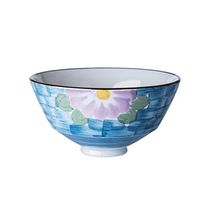 AXZHYX Bowl Ceramic Bowl Pink Peach Pattern Noodle Rice Soup High Tableware Snack Dessert Porridge Tray 17.5x9.5cm Hotel Tableware Home Noodles Boiled Fish Soup Bowl