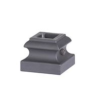 Satin Black 16.3.19 Flat Base Shoes for 1/2 inch Square Iron Balusters for Stair Remodel, Box of 10