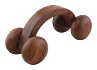 Garden of Arts Stylish Wooden Massager Handheld Body Calf Massager Acupressure Roller Massager for Pain & Stress Relief Plane Ring Two Sided Masager
