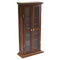 Pemberly Row 45" CD DVD Media Storage Cabinet in Walnut