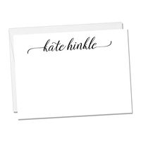 Personalized Flat Notecard Set - Set of 10 Fancy Name Notecards (Flat Notecard 1)