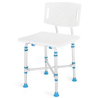 Health Line Massage Products Heavy Duty Shower & Bath Chair with Removable Backrest and Extra Large Seat Non-Slip Adjustable 600 lbs Bath Bathtub Bench for Elderly, Disabled, Seniors & Bariatric