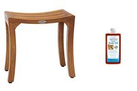 AquaTeak Patented 18" Asia Curve Teak Shower Bench & AquaTeak Premium Teak Oil