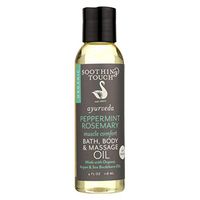 Soothing Touch Bath Body and Massage Oil - Organic - Ayurveda - Peppermint Rosemary - Muscle Comfort