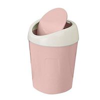 Mini Desktops Garbage Bin, Vinjeely Creative Covered Living Room Trash Can Rubbish Container (Pink)