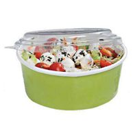 45 Count Eco Friendly Paper Round Disposable to Go Containers with Clear Dome Lids | Deli Hot/Cold Food Storage Containers | Leak-Grease Resistant Food Bowls Free Gift Label WRAP Included!