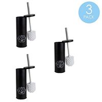 Home Basics Paris Le Bain Hide-Away Toilet Brush Holder, Black (3)