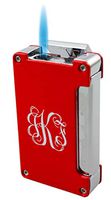 Personalized Visol Zidane Red Matte Cigar Lighter with Built-in Cigar Punch with Free Laser Engraving (Vine Monogram)