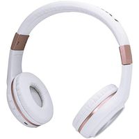 Bluetooth Over-The-Ear Headphones with Microphone (White and Rose Gold)