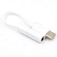 Type-C to 3.5mm Earphone Cable USB-C Male to 3.5 Female Audio Jack Adapter White