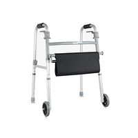 PIWYHOW Folding Disabled Aluminum Walker, Elderly Adjustable Height Walking Aid Health Care Products, Portable Detachable Oxford Cloth Cushions, Silver