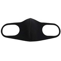 Dinfoger Summer Unisex Solid Black Color 3D Washable Sponge Mouth Mask Hip-Hop Outdoor Cycling Anti-Dust Reusable Face Earloop Respirator with Black