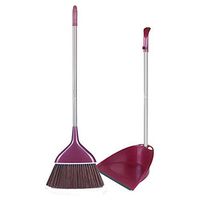 HEHUIHUI- Upright long handle and brush cleaning kit, long handle broom set HHH (Color : Red)