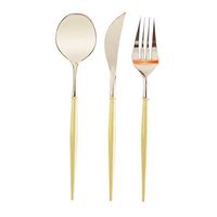 Liyes Party Plastic Cutlery Set, Knieves Forks Spoons, Disposable Plastic Tableware, Party Utensils - with Plastic Silverware Dinnerware for Elegant Dinner Occasions (S)