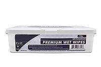 Premium Wet Wipes. Pack of 64 Pre-moistened Wipes in Hard Tub. Personal Hygiene Products with Aloe and Lanolin. Hypoallergenic & Alcohol-Free. Mild Fresh Scent.